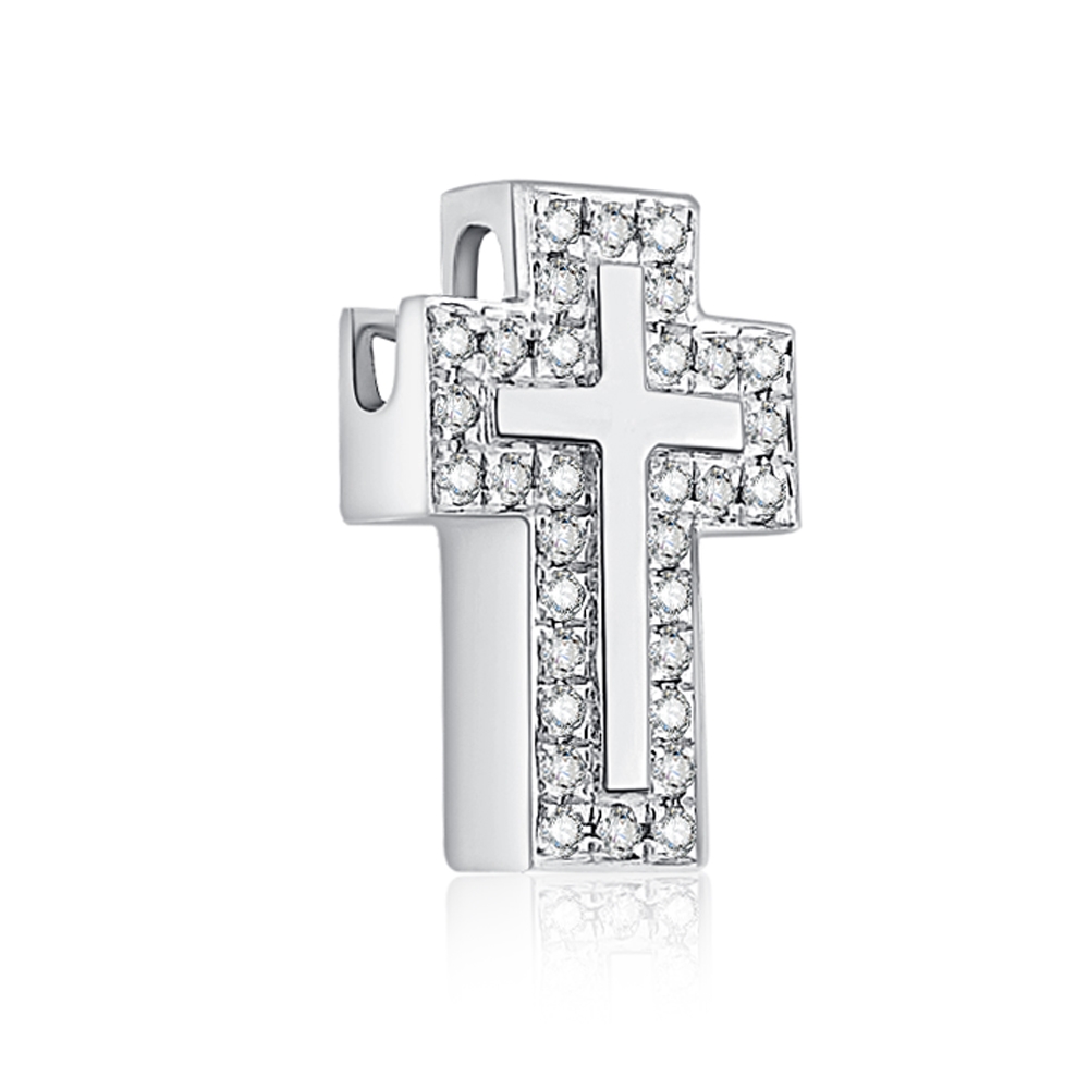 Prívesok z bieleho zlata s kameňmi DIAMANT