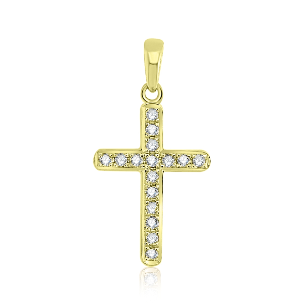 Prívesok zo žltého zlata s kameňmi DIAMANT