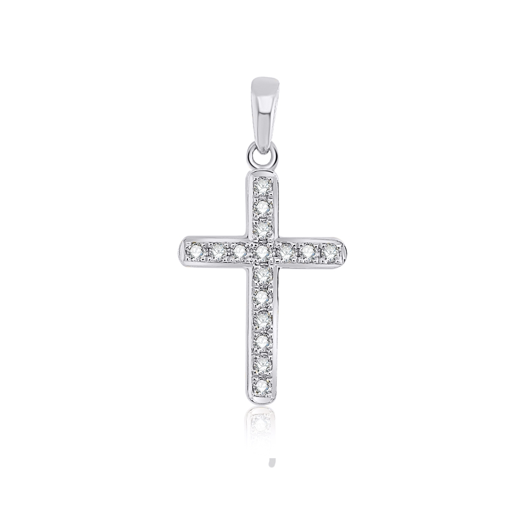 Prívesok z bieleho zlata s kameňmi DIAMANT