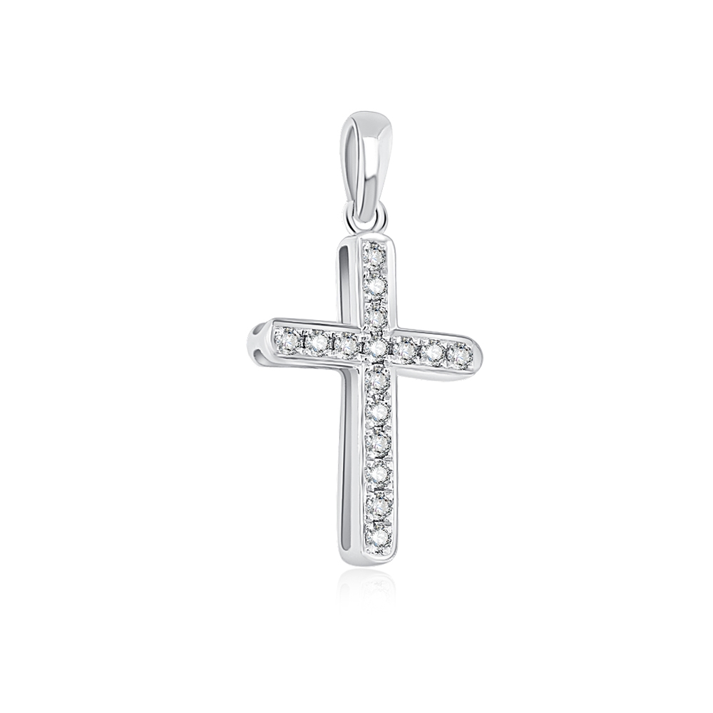 Prívesok z bieleho zlata s kameňmi DIAMANT