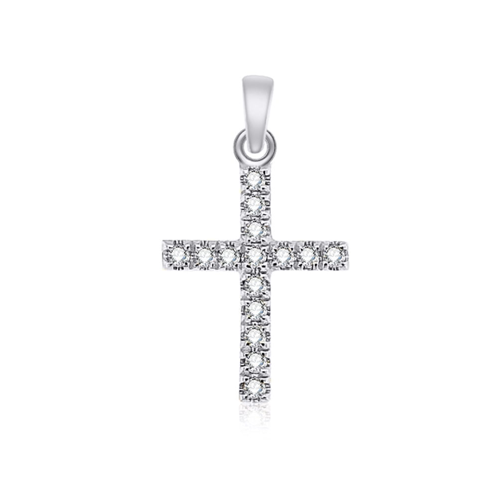 Prívesok z bieleho zlata s kameňmi DIAMANT