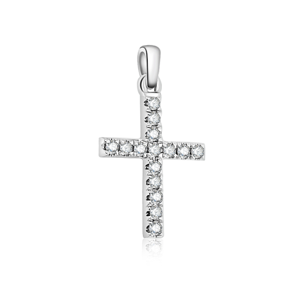 Prívesok z bieleho zlata s kameňmi DIAMANT