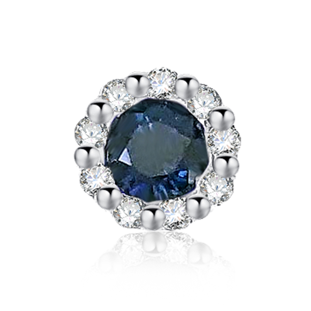 Prívesok z bieleho zlata s kameňmi DIAMANT, ZAFÍR