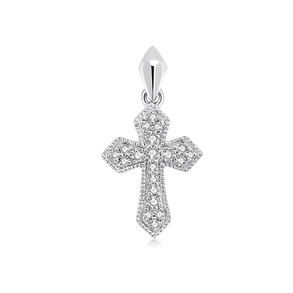 Prívesok z bieleho zlata s kameňmi DIAMANT