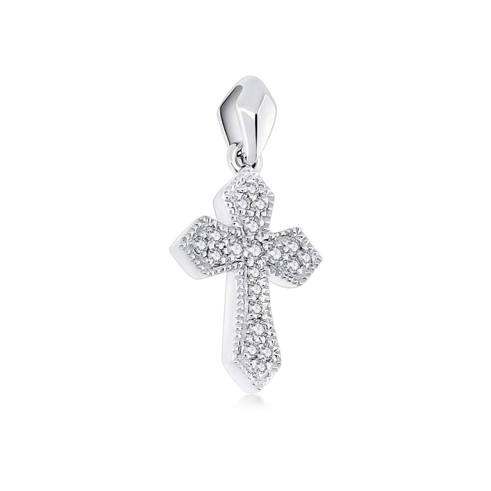 Prívesok z bieleho zlata s kameňmi DIAMANT