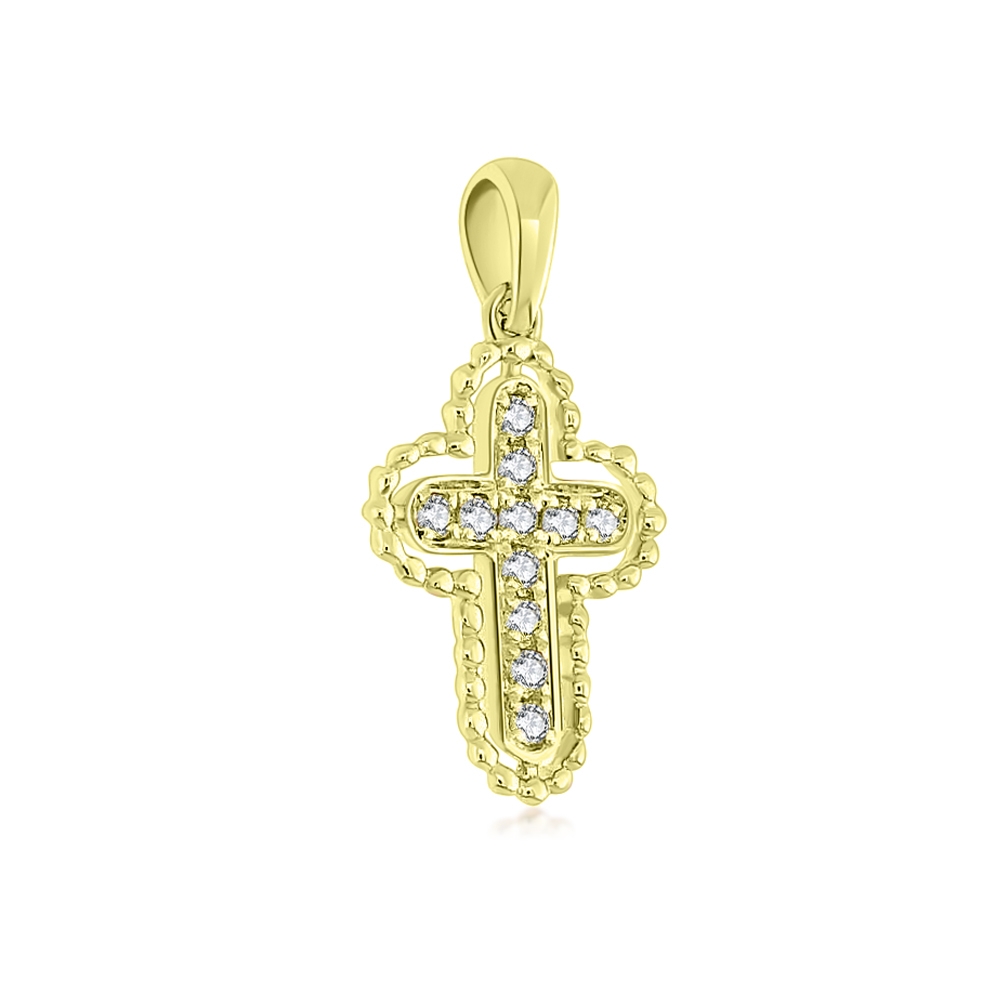 Prívesok zo žltého zlata s kameňmi DIAMANT