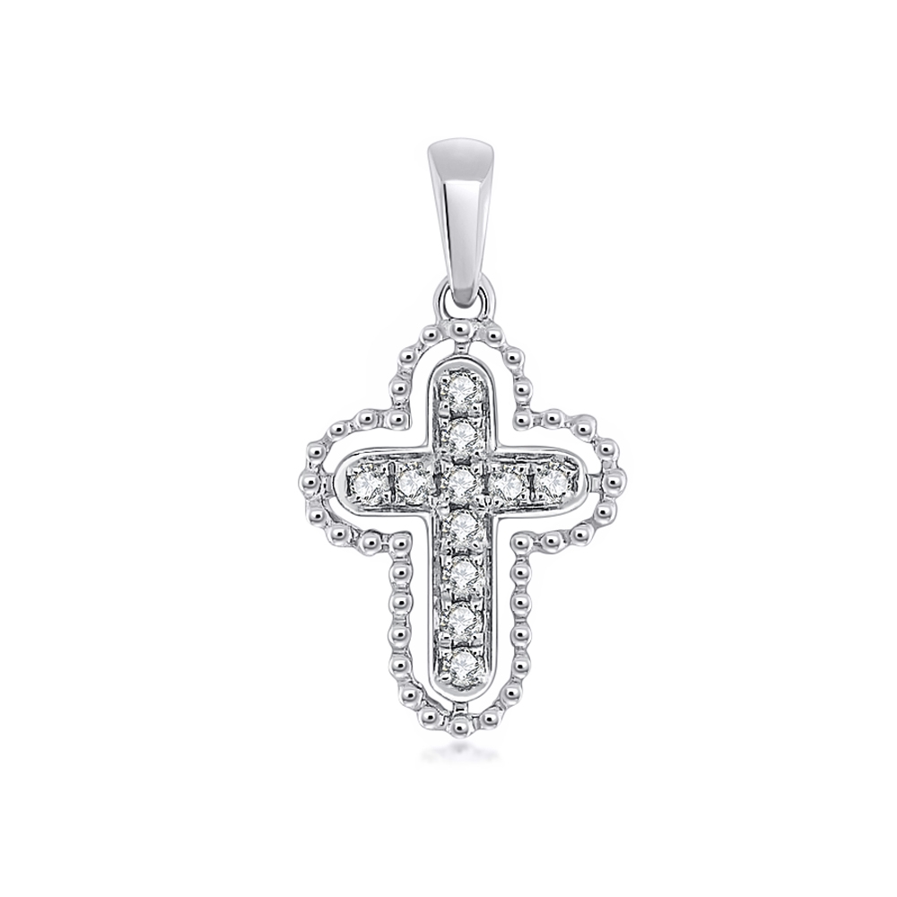 Prívesok z bieleho zlata s kameňmi DIAMANT