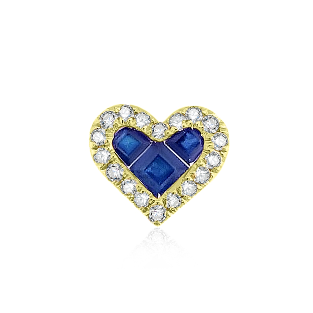 Prívesok zo žltého zlata s kameňmi DIAMANT, ZAFÍR