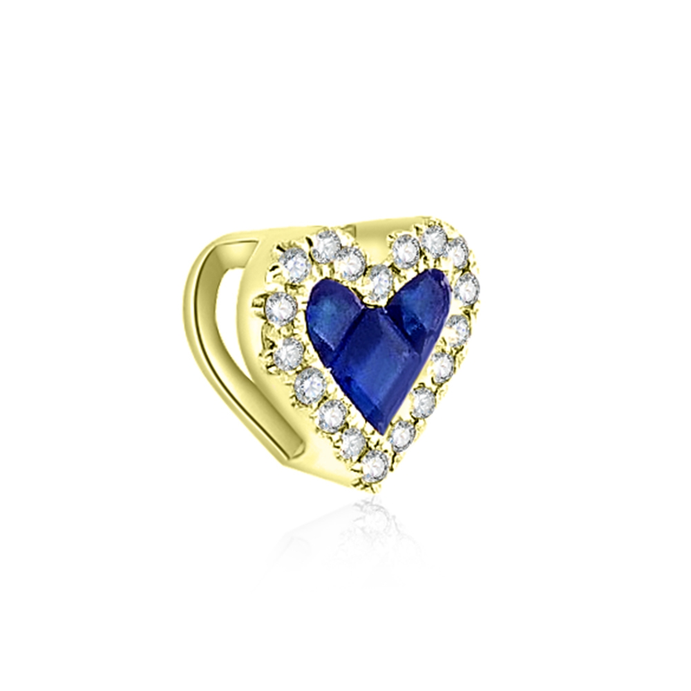 Prívesok zo žltého zlata s kameňmi DIAMANT, ZAFÍR