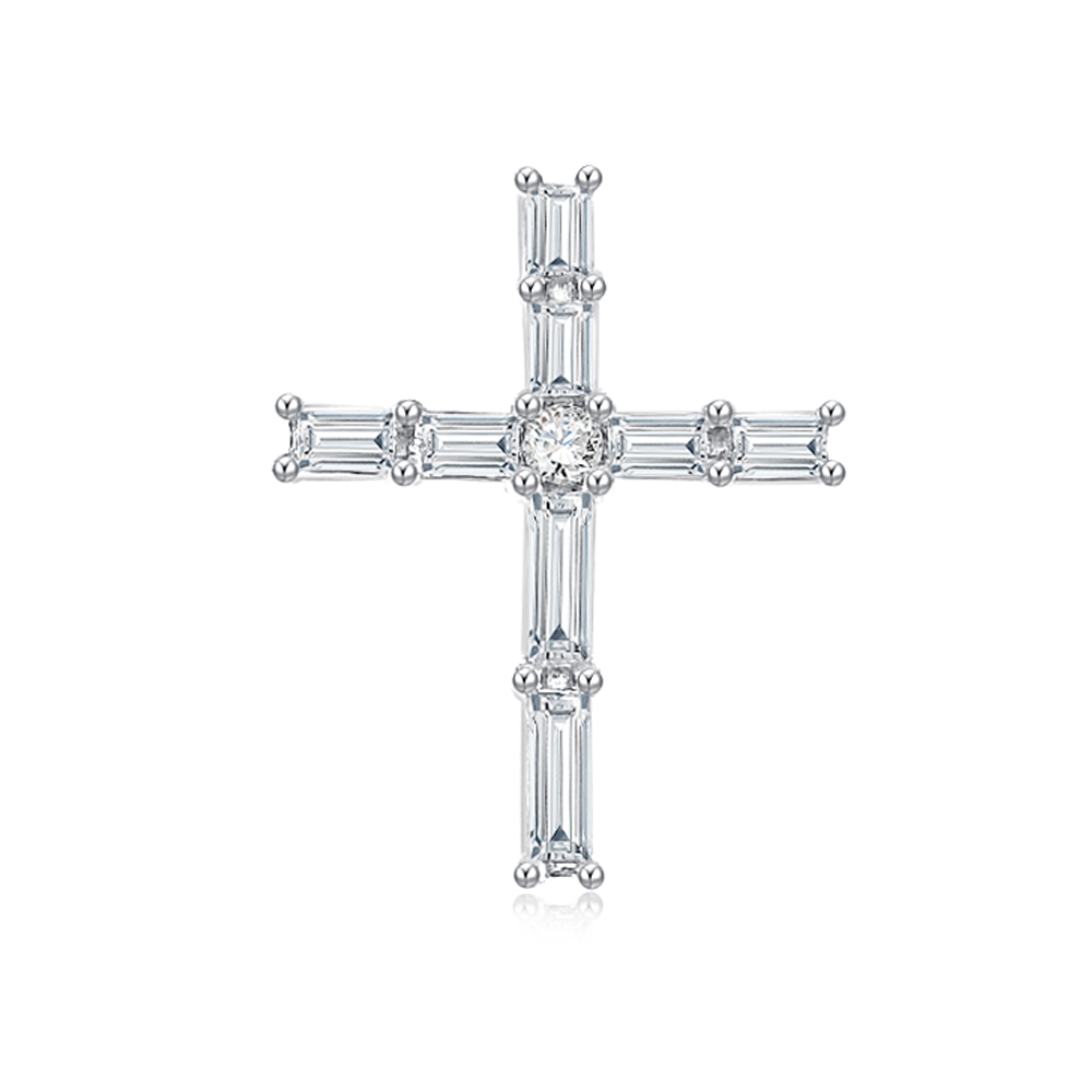 Prívesok z bieleho zlata s kameňmi DIAMANT