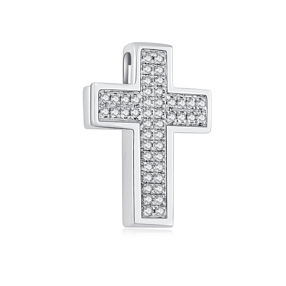 Prívesok z bieleho zlata s kameňmi DIAMANT