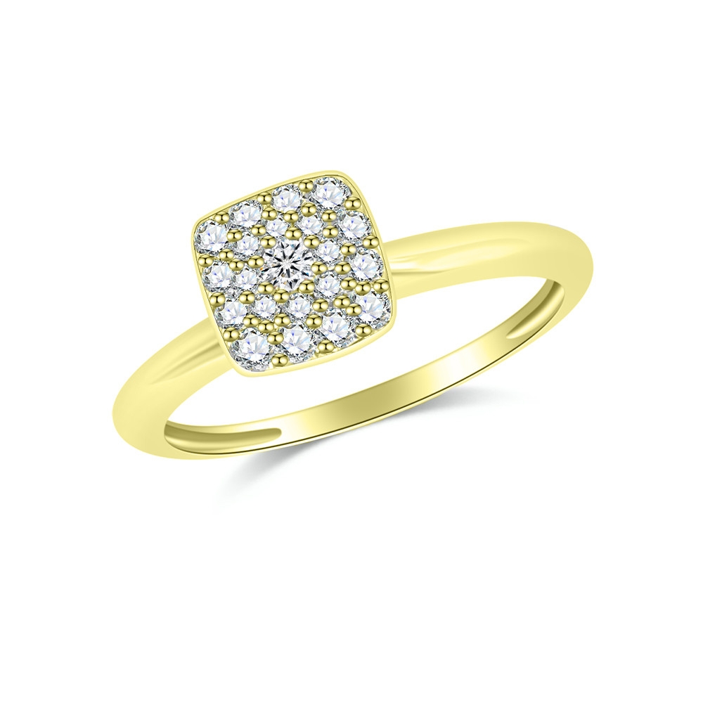 Prsteň zo žltého zlata s kameňmi DIAMANT