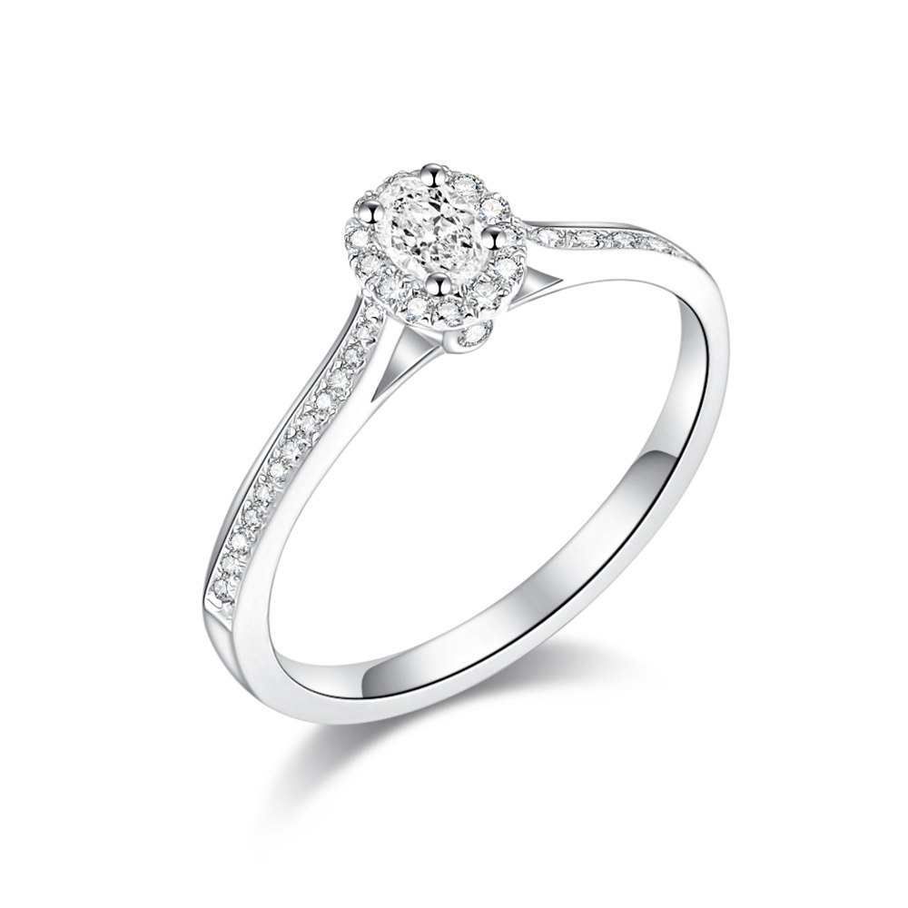 Prsteň z bieleho zlata s kameňmi DIAMANT