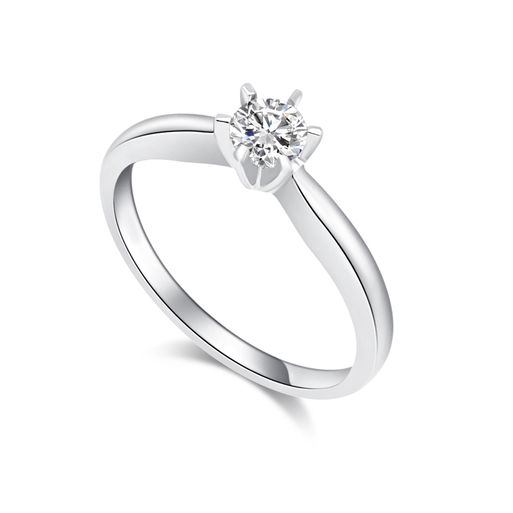 Prsteň z bieleho zlata s kameňmi Diamant
