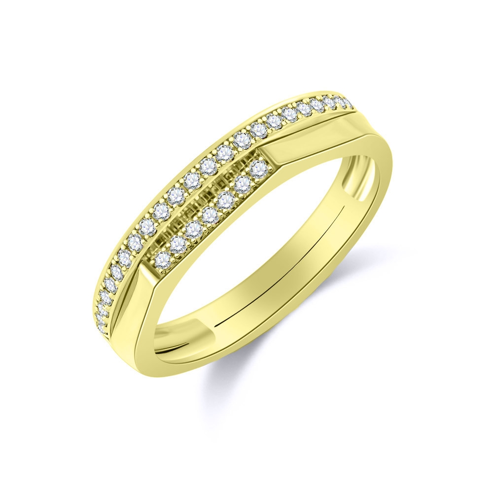 Prsteň zo žltého zlata s kameňmi DIAMANT