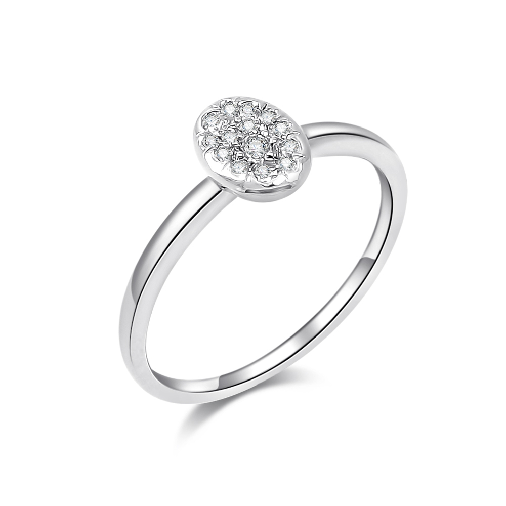 Prsteň z bieleho zlata s kameňmi DIAMANT