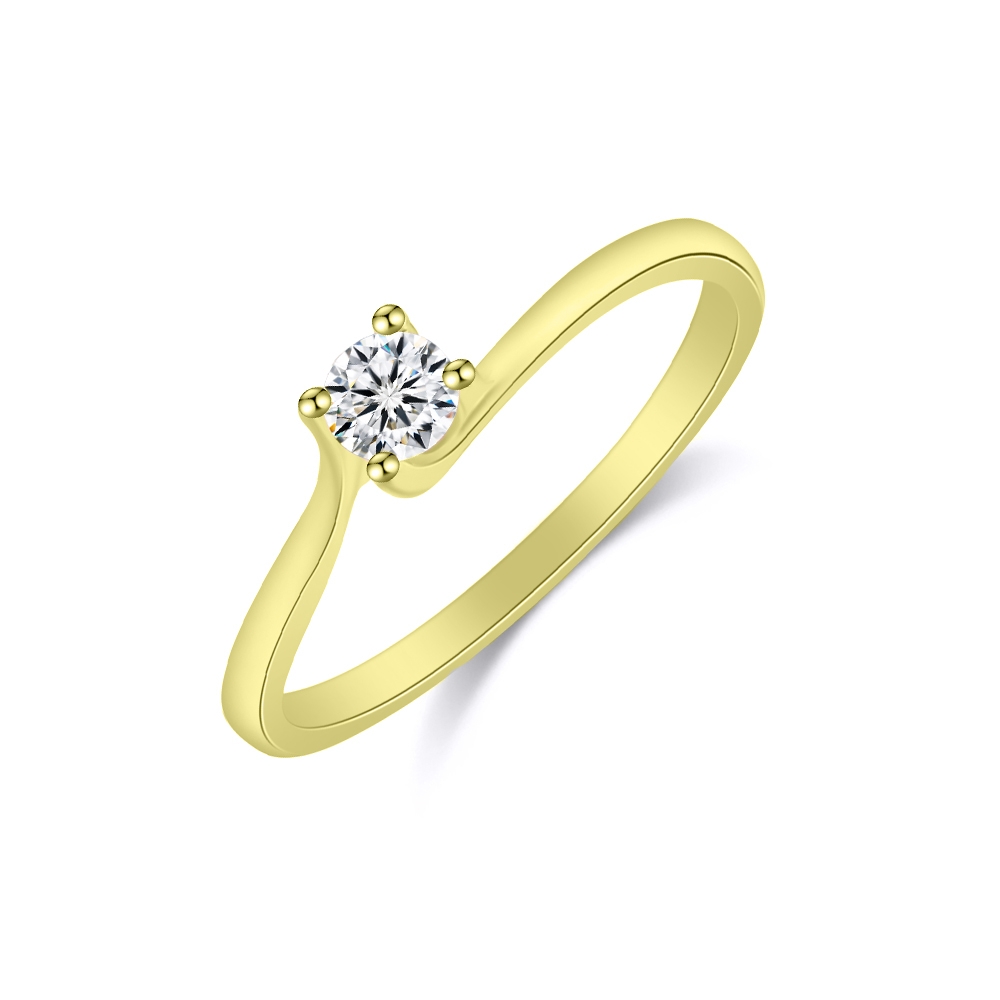 Prsteň zo žltého zlata s kameňmi DIAMANT