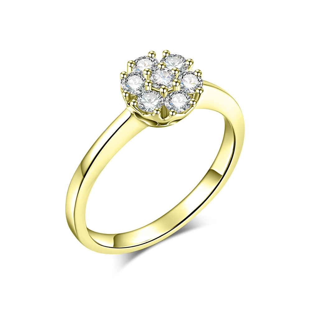 Prsteň zo žltého zlata s kameňmi DIAMANT