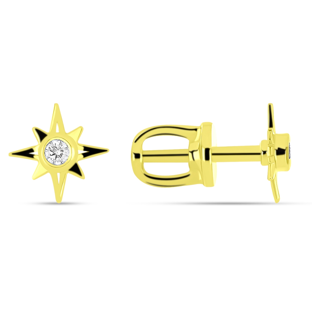 Náušnice zo žltého zlata s kameňmi Swarovski