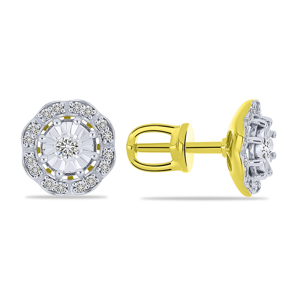 Náušnice zo žltého zlata s kameňmi DIAMANT