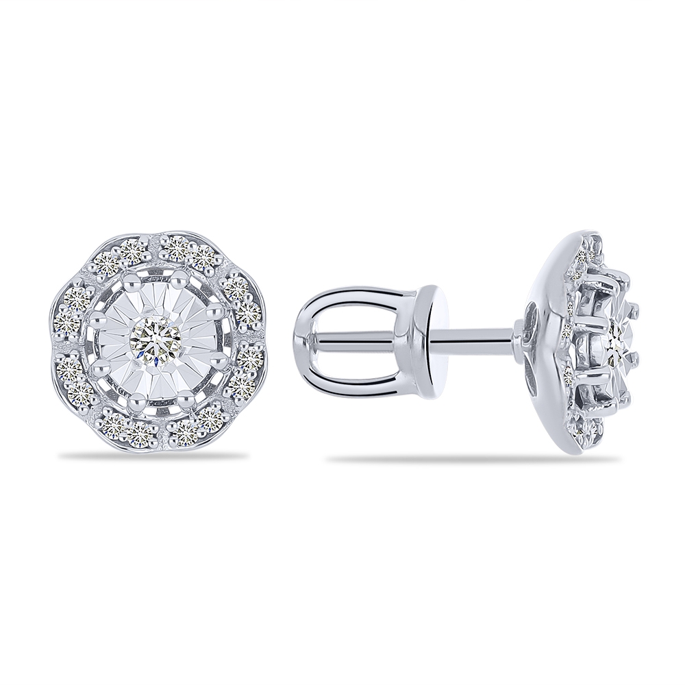 Náušnice z bieleho zlata s kameňmi DIAMANT