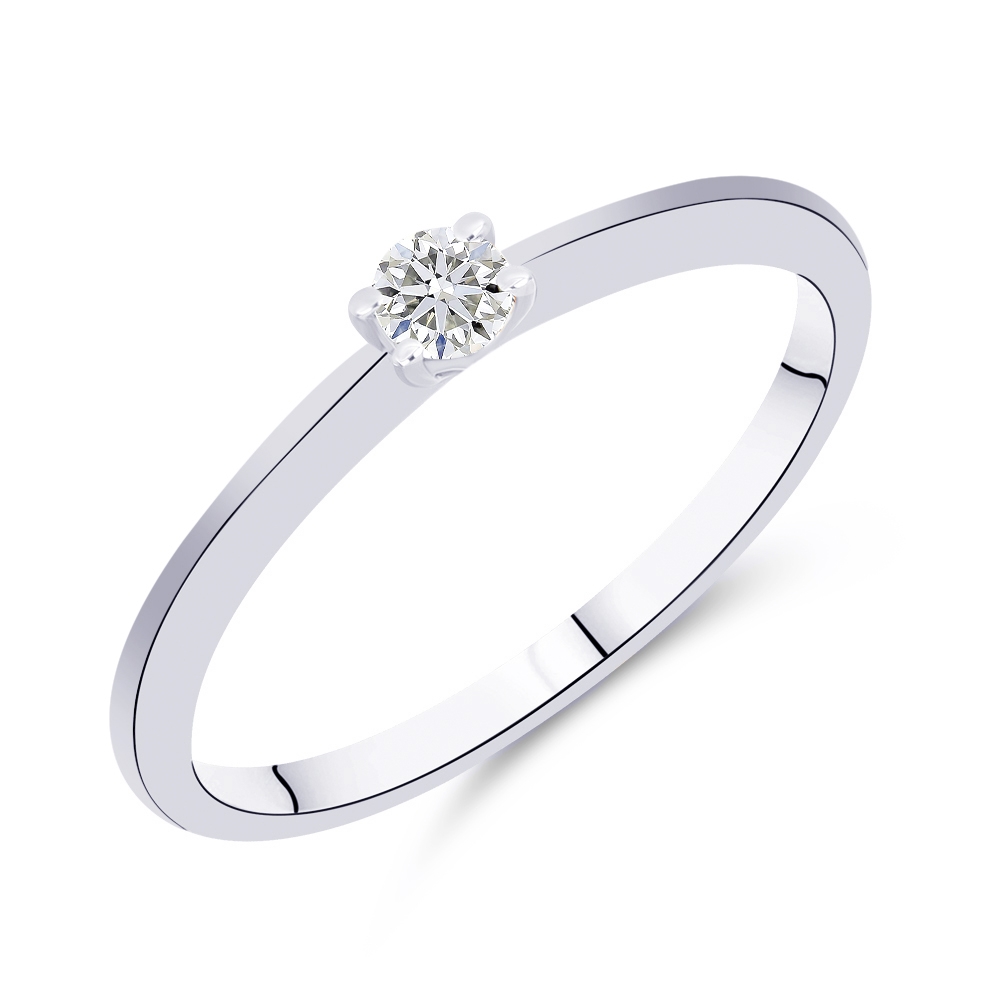 Prsteň z bieleho zlata s kameňmi DIAMANT
