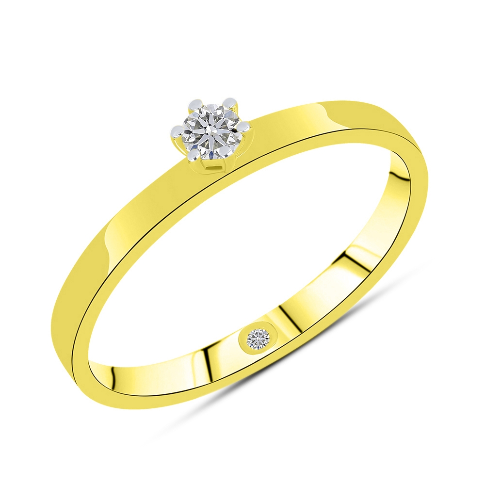Prsteň zo žltého zlata s kameňmi DIAMANT