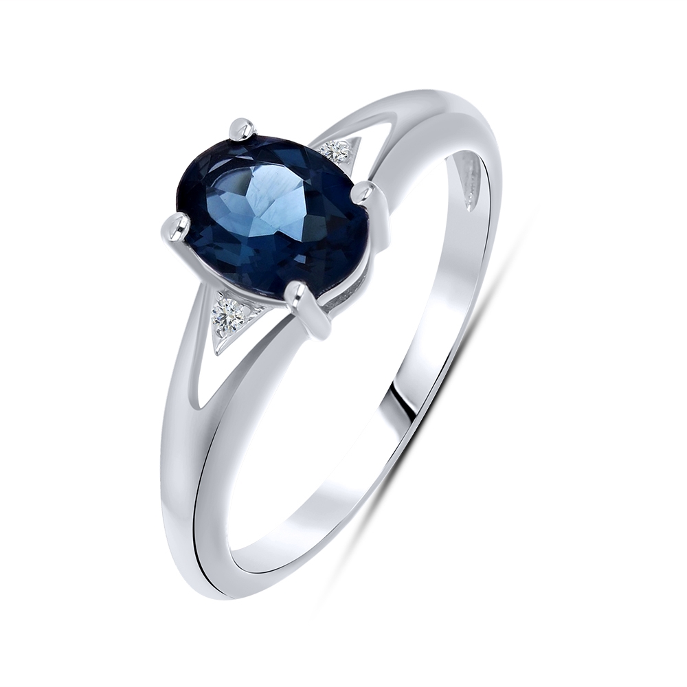 Prsteň zo striebra s kameňmi TOPÁS- LONDON BLUE, SYN ZIRKÓN 5A- BIELY