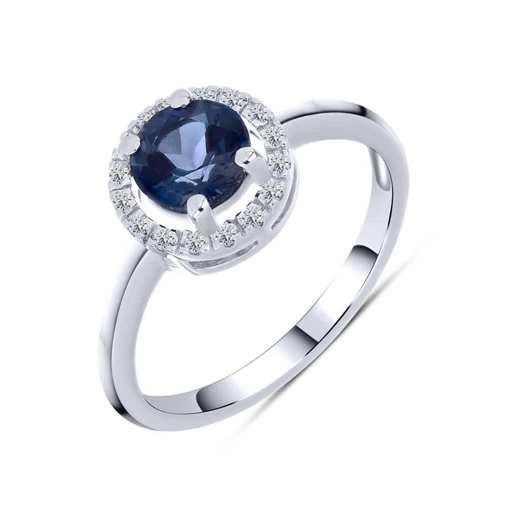 Prsteň zo striebra s kameňmi TOPÁS- LONDON BLUE, SYN ZIRKÓN 5A- BIELY