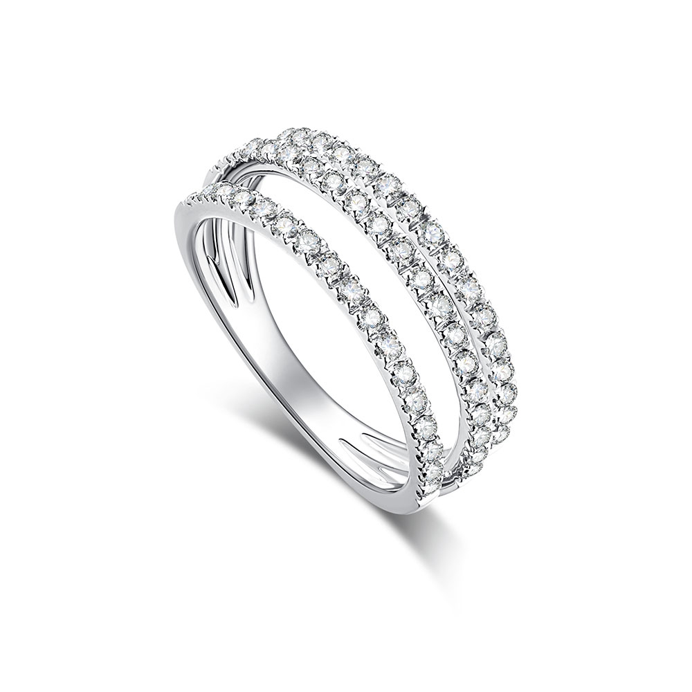 Prsteň z bieleho zlata s kameňmi DIAMANT