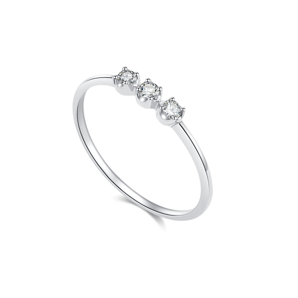 Prsteň z bieleho zlata s kameňmi DIAMANT