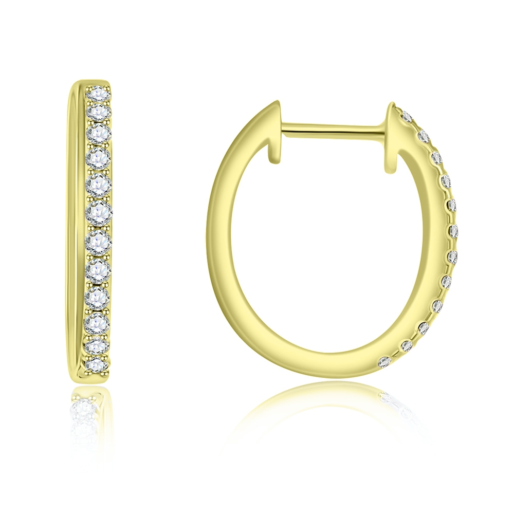 Náušnice zo žltého zlata s kameňmi DIAMANT