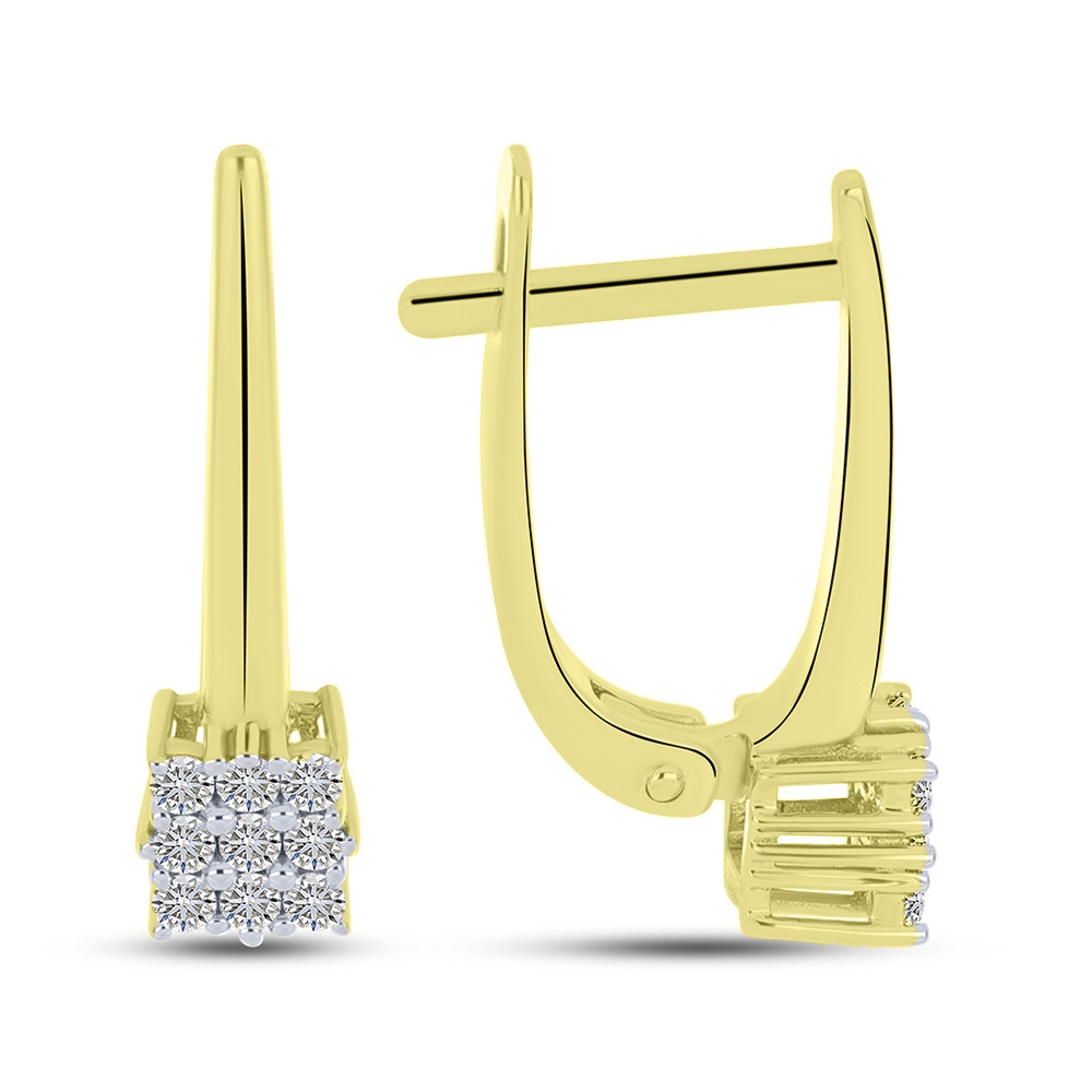 Náušnice zo žltého zlata s kameňmi DIAMANT