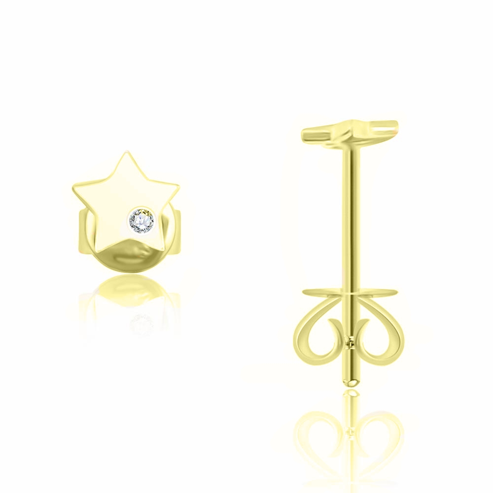 Náušnice zo žltého zlata s kameňmi DIAMANT