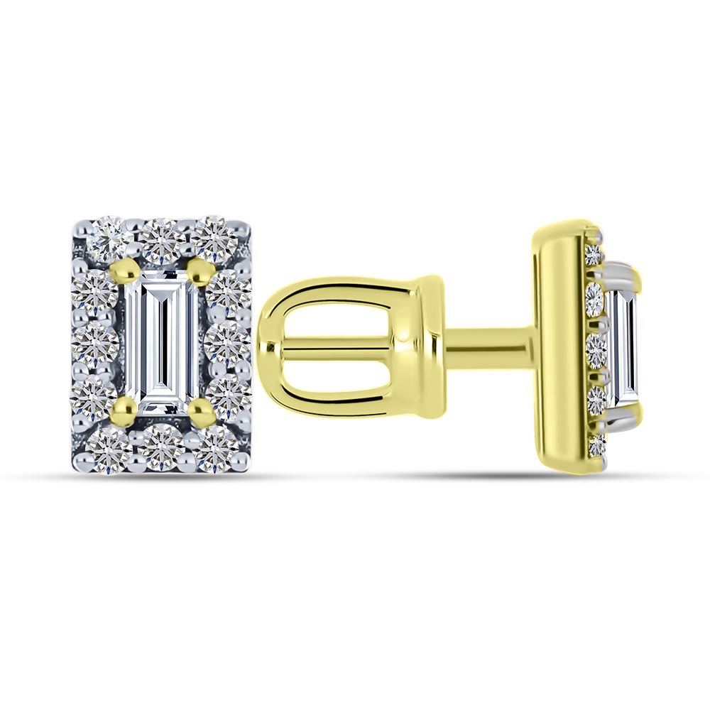 Náušnice zo žltého zlata s kameňmi DIAMANT