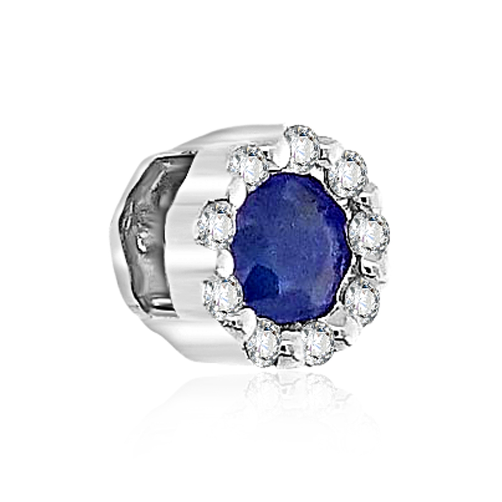 Prívesok z bieleho zlata s kameňmi DIAMANT, ZAFÍR