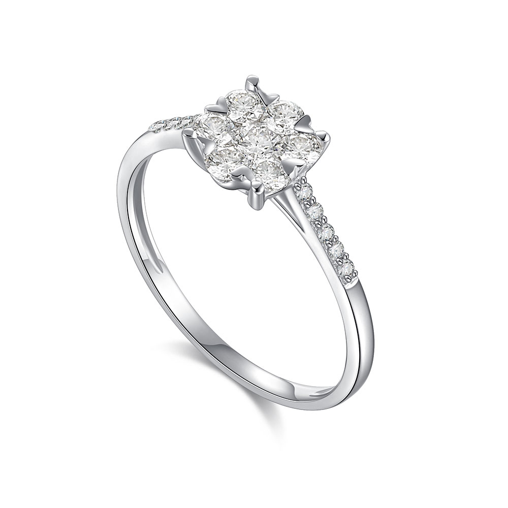 Prsteň z bieleho zlata s kameňmi DIAMANT