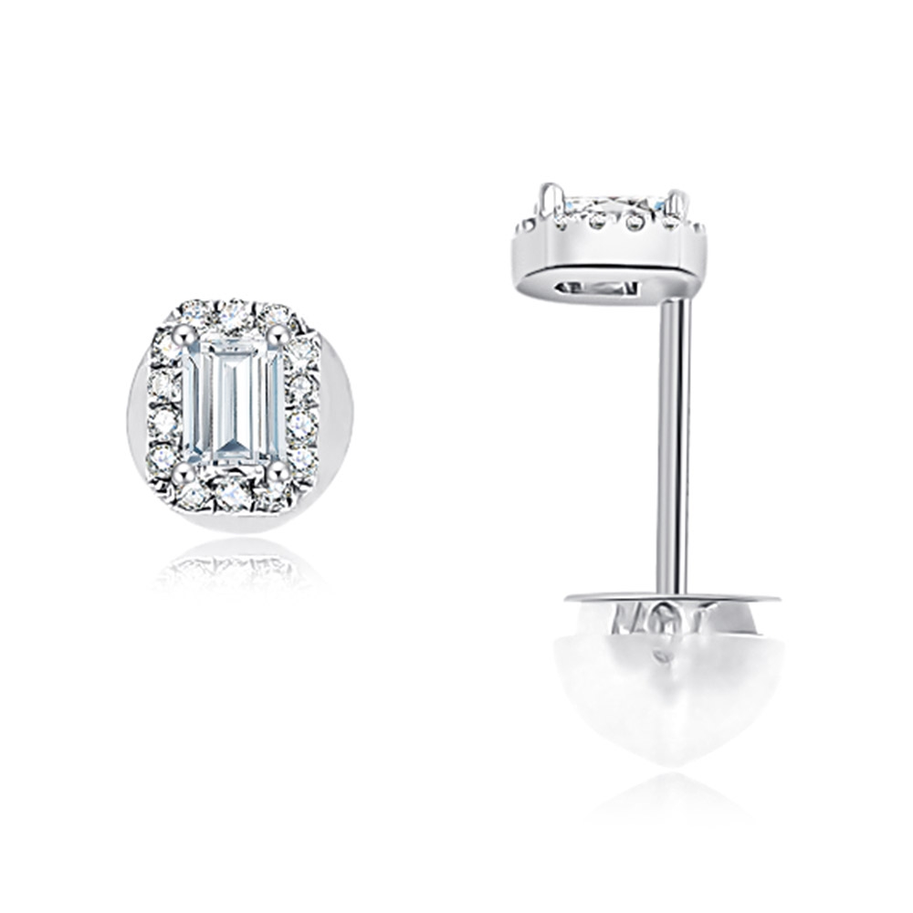 Náušnice z bieleho zlata s kameňmi DIAMANT