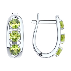 Náušnice zo striebra s kameňmi PERIDOT