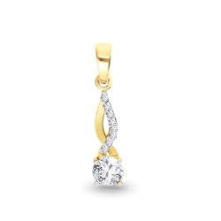 Prívesok zo žltého zlata s kameňmi SYN ZIRKÓN 5A- FIALOVÝ