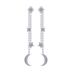 Náušnice zo striebra s kameňmi FIANIT, SILIKÓN