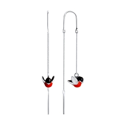 Náušnice zo striebra s kameňmi ENAMEL- ČIERNY, ENAMEL- ČERVENÝ a ENAMEL- BIELY