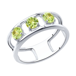 Prsteň zo striebra s kameňmi PERIDOT