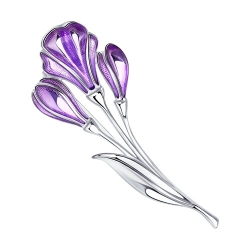 Brošňa zo striebra s kameňmi ENAMEL- FIALOVÝ