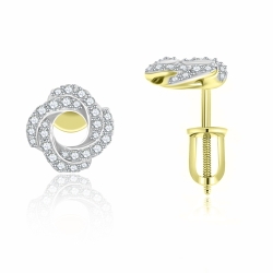 Náušnice zo žltého zlata s kameňmi DIAMANT