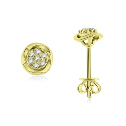 Náušnice zo žltého zlata s kameňmi DIAMANT