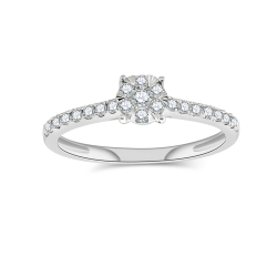 Prsteň z bieleho zlata s kameňmi DIAMANT