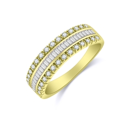 Prsteň zo žltého zlata s kameňmi DIAMANT