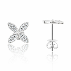 Náušnice z bieleho zlata s kameňmi DIAMANT