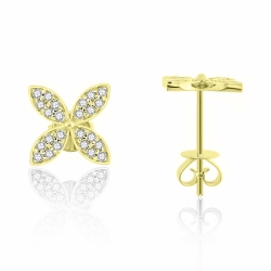 Náušnice zo žltého zlata s kameňmi DIAMANT